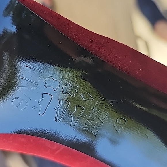 Sali Handmade Red Leather Heels, Size 40 - Picture 5 of 5